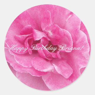 Sticker Rond Rose de jardin rose