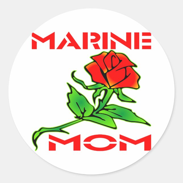 Sticker Rond ROSE de la maman marine USMC (Devant)