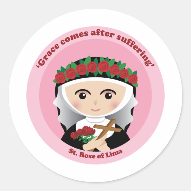 Sticker Rond Rose de Lima (Devant)