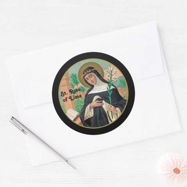Sticker Rond Rose de Lima (Détail; K 48) (Enveloppe)