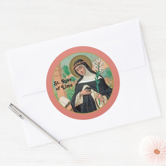 Sticker Rond Rose de Lima (Détail; K 48) (Enveloppe)