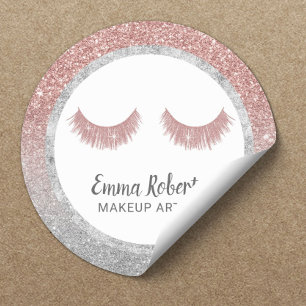 Sticker Rond Rose de maquillage  Gold & Silver Parties scintill