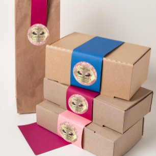 Sticker Rond Rose de maquillage Merci Lash