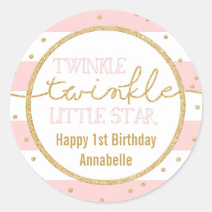 Sticker Rond Rose de scintillement de scintillement et