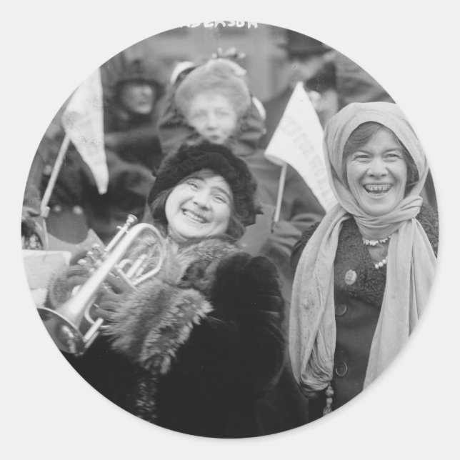 Sticker Rond Rose de Suffragists Sanderman et Elizabeth Freeman (Devant)