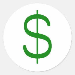 Sticker Rond Rose de vert jaune du dollar Sign$