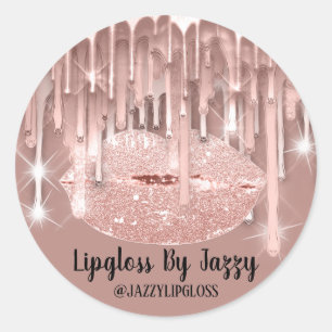 Sticker Rond Rose d'emballage Blush Lipgloss