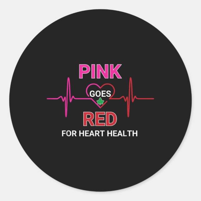 Sticker Rond Rose devient rouge, Aka Cardiologie (Devant)
