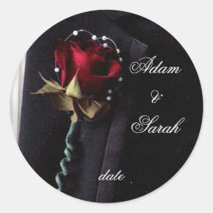 Sticker Rond Rose d'ordinateur portable Enregistrer la date