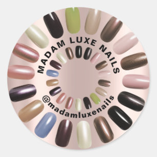 Sticker Rond Rose Elegant Nails Boutique Artiste Styliste SPA