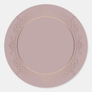 Sticker Rond Rose Elite Design Modèle Gold Blank Ajouter du tex