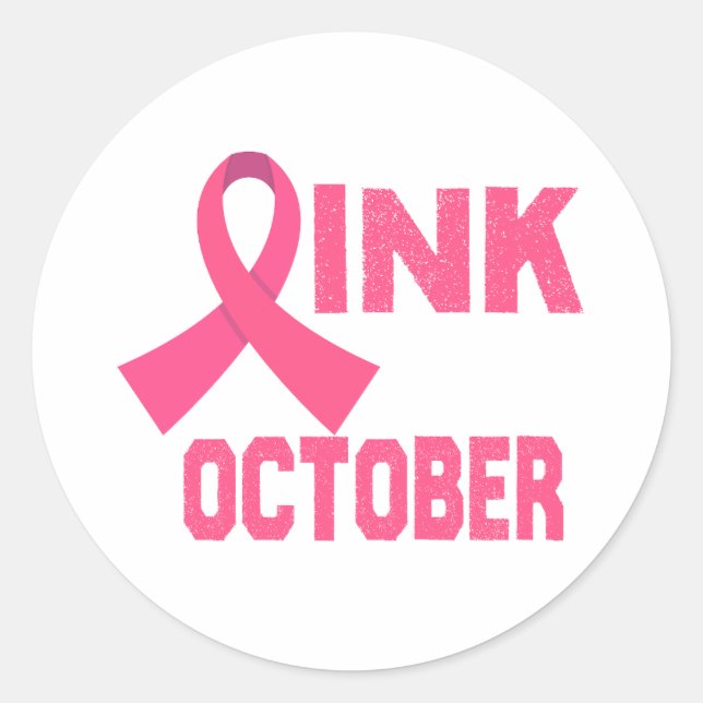 Sticker Rond Rose en octobre (Devant)