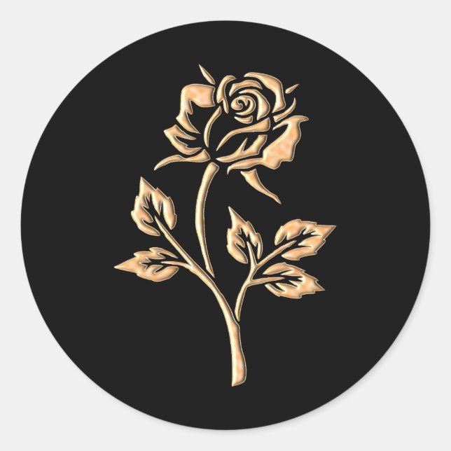 Sticker Rond Rose en or simple (Devant)