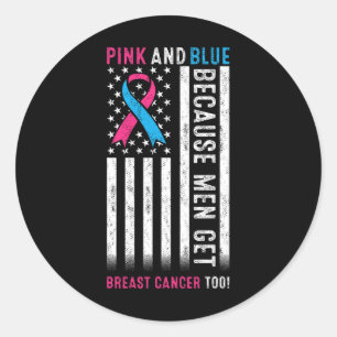 Sticker Rond Rose Et Bleu Parce Que Les Hommes Nous Accompagnen
