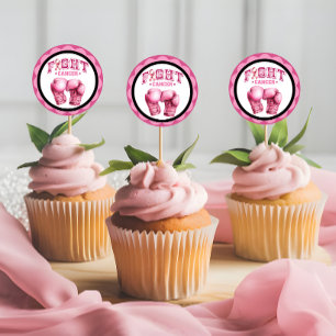 Sticker Rond Rose et jolie floral cancer du sein