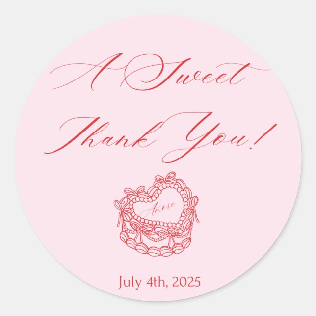 Sticker Rond Rose et rose moderne  (Devant)