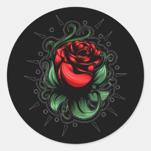Sticker Rond Rose Extraordinaire