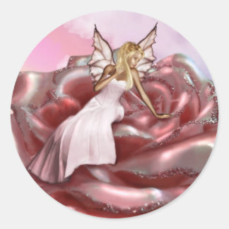 Sticker Rond Rose Faery (Stickers)