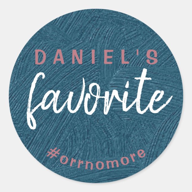 Sticker Rond Rose favori Gold Blue Favor Groom personnalisé (Devant)