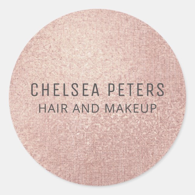 Sticker Rond Rose féminin Gold Shimmer (Devant)