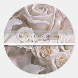 Sticker Rond Rose Fleurie Chic Démodé Cadeau Personnalisé de Ma