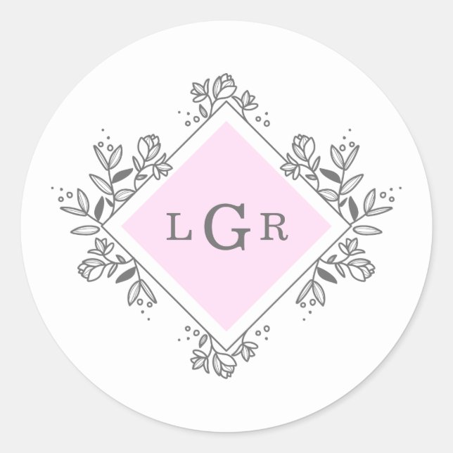 Sticker Rond Rose floral simple tiré (Devant)