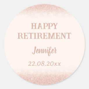 Sticker Rond Rose Gold Bonne retraite