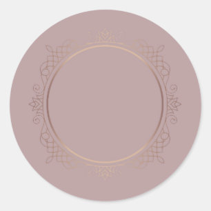Sticker Rond Rose Gold Elegant Blank Modèle Ajouter votre texte