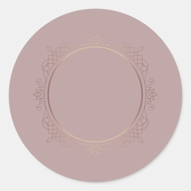 Sticker Rond Rose Gold Elegant Blank Modèle Ajouter votre texte (Devant)