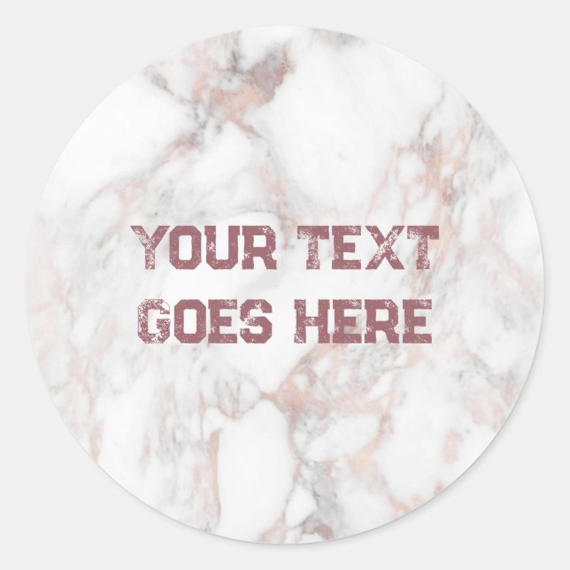 Sticker Rond Rose  Gold Marbre blanc Modèle (Devant)