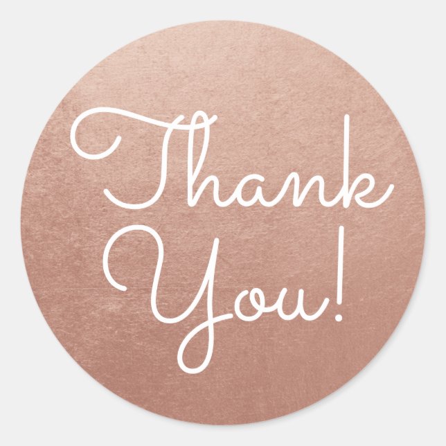Sticker Rond Rose Gold Merci (Devant)