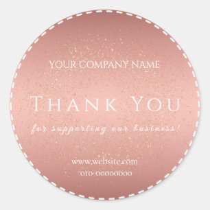 Sticker Rond Rose Gold Merci Bienvenue Félicitations