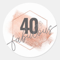 Rose Gold Minimaliste 40s Anniversaire Carte posta