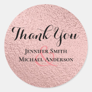 Sticker Rond Rose Gold Parties scintillant Glam Foil Look Maria