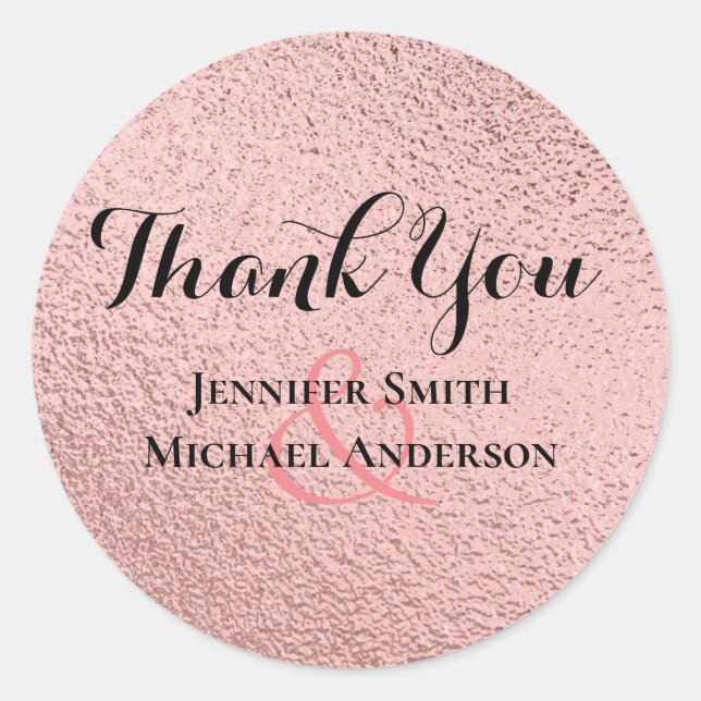 Sticker Rond Rose Gold Parties scintillant Glam Foil Look Maria (Devant)