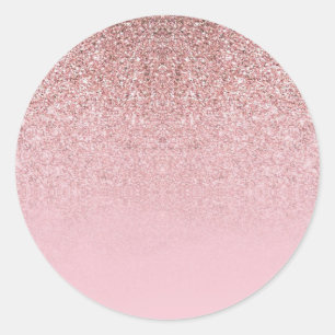 Sticker Rond Rose Gold Parties scintillant Modèle vierge Ajoute