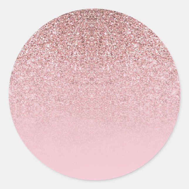 Sticker Rond Rose Gold Parties scintillant Modèle vierge Ajoute (Devant)