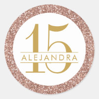 Rose Gold Parties scintillant Quince Años Favorise