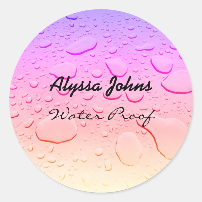 Sticker Rond Rose Gold Rose Imperméable aux Éclaboussures Nom P (Devant)