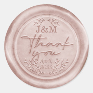 Sticker Rond Rose Gold Rose Ruban de cire en caoutchouc merci