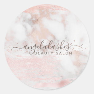 Sticker Rond Rose Gold Simple Style Marbre Feminine Signature
