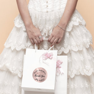 Sticker Rond Rose Gold Spark Merci Douce Cérémonie de Mariage