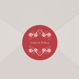 Sticker Rond Rose gothique moderne  torréfier Crimson Mariage r