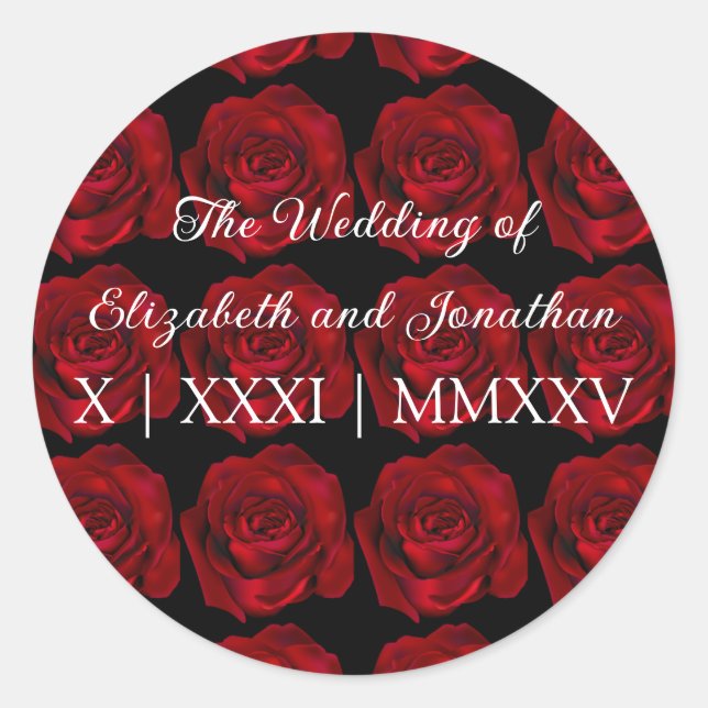 Sticker Rond Rose gothique Moody Romance Dark Mariage (Devant)