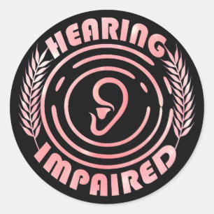 Sticker Rond Rose - Handicap auditif