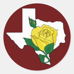 Sticker Rond Rose jaune du Texas