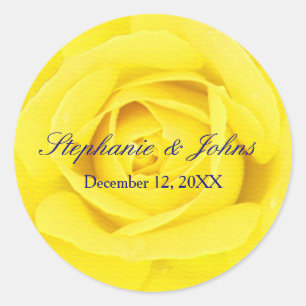 Sticker Rond Rose Jaune Marine Bleu Cute Chic Mariage