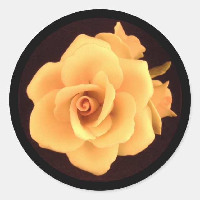 Sticker Rond Rose jaune, photo de 2004. (Devant)