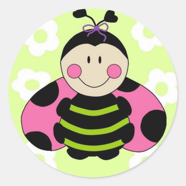 Sticker Rond Rose Ladybug (Devant)