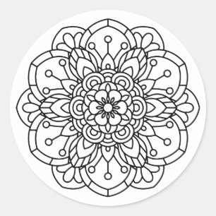 Sticker Rond Rose Mandala